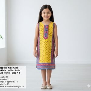 Sapphire Kids Girls' Pakistani Indian Kurta Kurti Tunic - Size 7-8